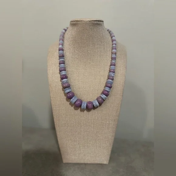 925 Silver 18" Phosphosiderite & Blue Lace Agate Beaded by Jay King - Picture 3 of 12